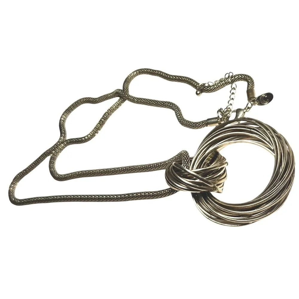 Vintage Necklace Charming Charlie‎ Eternity Knot Pendant Silver-Tone Business 17